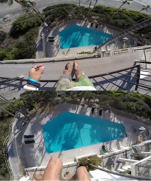 [쿠키영상] 호텔 옥상에서 수영장으로 다이빙 ‘아찔’