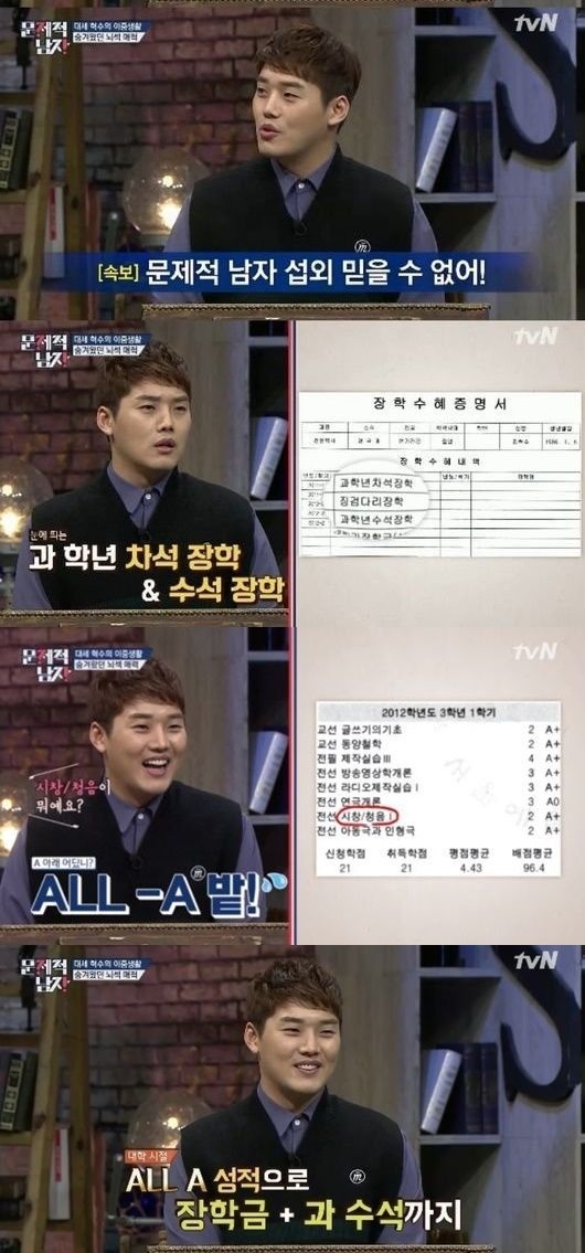 ‘문제적 남자’ 권혁수, 대학 성적표 공개… A+·장학금·과수석