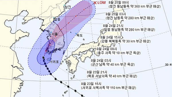 [쿠키영상] 태풍 '솔릭' 위치 “서울 살짝 비껴간다, 중남부 지역 피해 우려”…‘저수지 채울 정도로 비만 와줘’