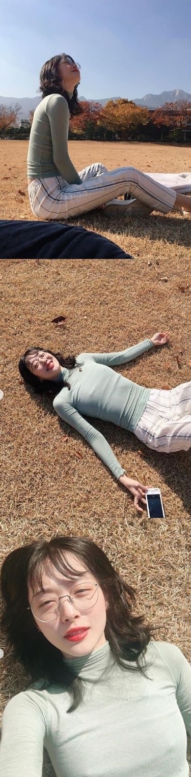 “겨울아 오지마” 설리 잔디에 누워 근황 공개