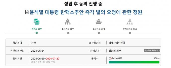 70만 돌파한 ‘윤 대통령 탄핵’ 청원…목소리 커지는 ‘민주당’