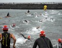 철인들의 질주 “제주 아이언맨 70.3 대회” 수영 경기