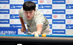 ‘3쿠션 차세대 기수’ 김준태, ‘헐크’ 강동궁 제압하고 PBA 개막전 8강행