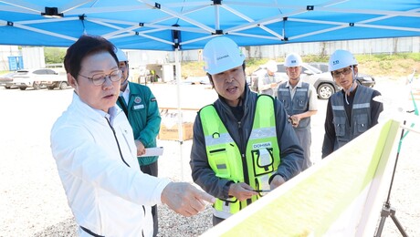 박완수 지사, 고성 재해예방사업장 점검…“장마 전 공정 마무리 총력”