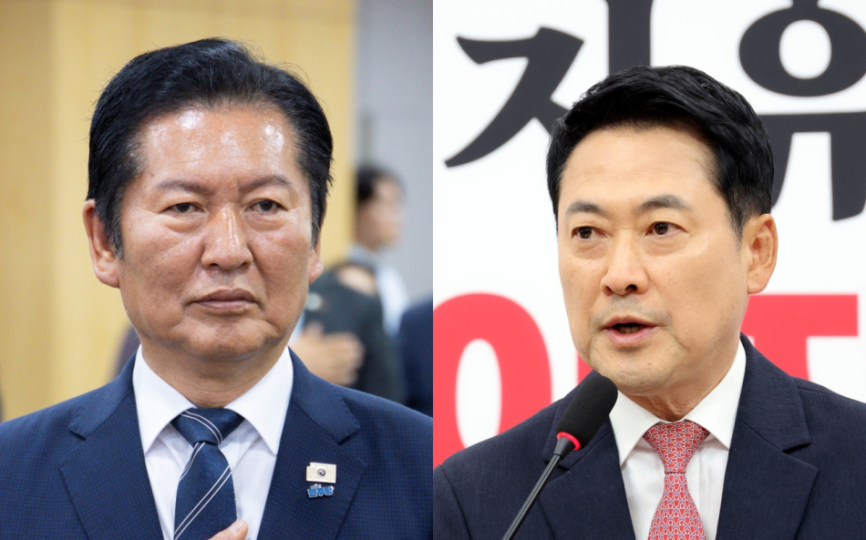 정청래 더불어민주당 대표와 장동혁 국민의힘 대표. 연합뉴스