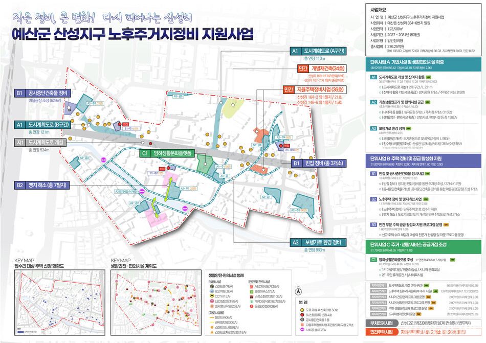예산 산성지구 노후주거지정비 지원사업 구상도.